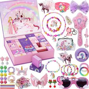 Calendario de Adviento para niñas, 24 días, calendario de cuenta regresiva de Navidad, accesorios para el cabello de unicornio para niños, caja de regalo sorpresa, regalos de Navidad para niñas - Product Image 2