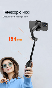 Estabilizador de <span class=keywords><strong>Gimbal</strong></span> de <span class=keywords><strong>3</strong></span> <span class=keywords><strong>Ejes</strong></span> Antivibración M05 con Extensión de 184 mm, Control Remoto Desmontable, Soporte Flexible para Teléfono para Escritorio - Product Image 4