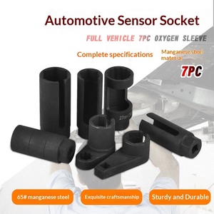 <span class=keywords><strong>OLIVER</strong></span> Ensemble de 7 pièces Noir/Rouge <span class=keywords><strong>45</strong></span> #   Jeu de douilles pour capteur d'oxygène en acier au carbone pour voiture, outils de démontage et d'assemblage pour réparation automobile - Product Image 3