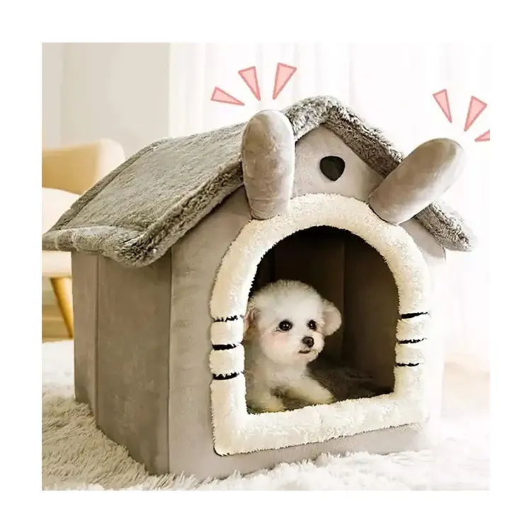 Cat Warm Nest Villa Sleep Kennel Foldable Cat Bed Pet Dog House RemovableEnclosed Tents Cave Sofa Pet Supplies