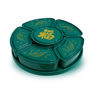 Hoge Kwaliteit Afneembare Plastic Bruiloft Kerst Kid Food Plate Dry Fruit Snack Tray Candy Box