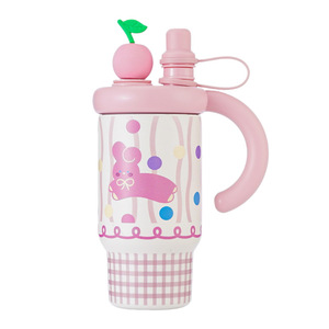 Stylish Straw Cup 800ml With Handle Portable Insulated Travel Drink Cup - Product Image 2
