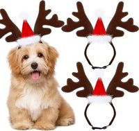 Noël Pet Chapeaux Antler Chien Chapeau De Noël Fête D'hiver Dress-Up Antler Bandeau Hiver Animal Motif Pet Fournitures