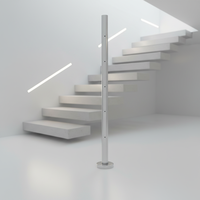 Edelstahl-Bodenmontage-Handlaufpfosten mit vorgebohrten Löchern für Krankenhäuser, Treppen, Balkone, Villen, Innenhöfe, Einkaufszentren – Sicherheitsgeländer, 5 Jahre Garantie