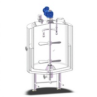 Cuve de mélange multi-agitateurs en acier inoxydable, cuve mélangeuse pour jus, avec agitateur haute vitesse chauffant pour chocolat, lait, miel