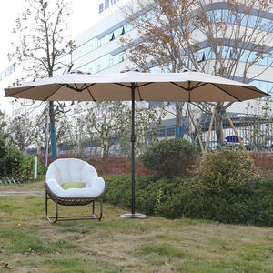 Parasol rectangulaire double face de 4,5 m avec manivelle et base en acier inclinable automatiquement – Idéal pour la plage et les parcs - Product Image 1