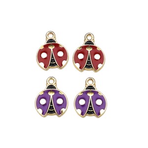 Breloques en alliage pour bijoux, formes variées (oiseau, coccinelle, étoile, fleur), pendentifs pour la fabrication de bracelets, en alliage de zinc, procédé de goutte d'huile - Product Image 5
