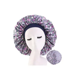 Pure Silk Sleep bonnet Colorful Real Satin Double Layer Bonnet With Logo Accessories silk turban