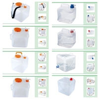 Conteneur d'eau pliable de camping portable d'extérieur, approuvé LFGB, de forme carrée