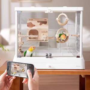 Dayang B6045 kandang burung plastik kaca panorama besar transparansi tinggi kandang burung beo rumah tangga untuk ayam jantan - Product Image 2