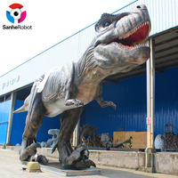 Modèle de T-Rex animatronique géant de 18 m, réaliste, taille réelle, statue de dinosaure Tyrannosaurus Rex pour attraction de centre commercial