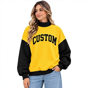 Sweat-shirt à col montant surdimensionné à manches longues pour femmes, en tissu polaire respirant et à séchage rapide, design OEM personnalisé - Product Image 1