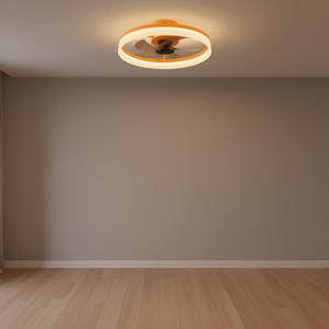 Ventilador de Techo LED Moderno con Luz Regulable, Naranja, ABS, Montaje Empotrado, 3 Aspas, Motor DC, Control Remoto, para Sala de Estar D0100XFP3MU - Product Image 2