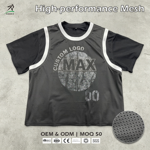 Maillot de baseball personnalisé Ramax en mesh pour homme, manches courtes, col rond, sportif, respirant, logo imprimé, coupe classique avec motif - Product Image 1