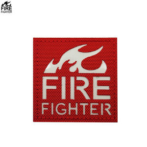 Laser Glow in Dark FIRE FIGHTER Tactique Réfléchissant IR Vêtements Logo Rescue Label Patch Sac à Coudre Chapeau Veste à Coudre - Product Image 2