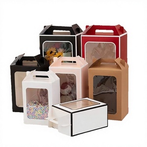 Customizable 0.2mm Thick Kraft Paper Mailer Gift Packaging Suitcase Transparent <b>Window</b> Disposable Four-Color Printing for - Product Image 3