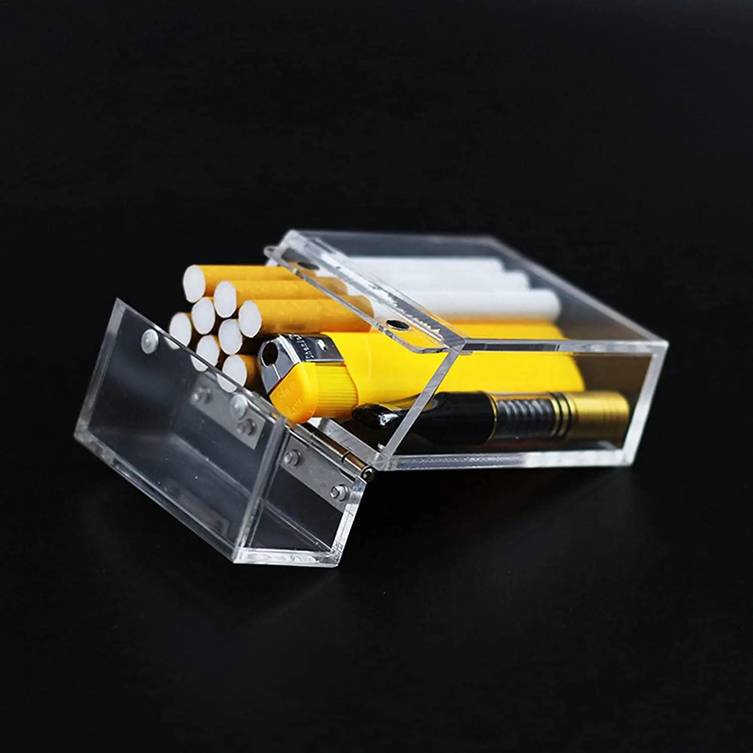 lucite cigarette case 1950s Confetti Growing Garden Acrylic Cigarette Case