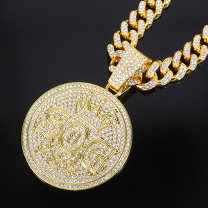 European American Style Hip-Hop Accessories SOG Letter Large Full Pendant Men's Punk Style <b>Cuban</b> <b>Chain</b> Necklace - Product Image 3