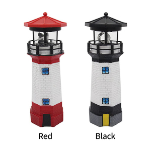 Outdoor Solar <strong>Lighthouse</strong> <strong>Light</strong> 360 Degree Rotating Garden Lamp Resin Waterproof Led <strong>Light</strong> Yard Solar Garden <strong>Lighthouse</strong> Lamp - Product Image 4