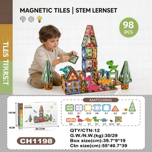Ensemble <span class=keywords><strong>de</strong></span> tuiles magnétiques DIY 7,5 cm Océan, Dinosaure, Animal, Train et Avion – Blocs <span class=keywords><strong>de</strong></span> <span class=keywords><strong>construction</strong></span> éducatifs STEM – Cadeau pour enfants - Product Image 2