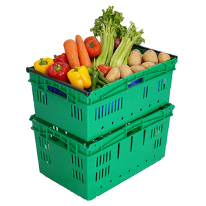 Cesta <span class=keywords><strong>de</strong></span> Plástico Apilable <span class=keywords><strong>y</strong></span> Encajable para Mercado <span class=keywords><strong>de</strong></span> Agricultores, con Asas Duraderas, Diseño Ecológico que Estimula la <span class=keywords><strong>Compra</strong></span> por Impulso - Product Image 4