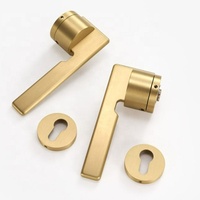 Design classique laiton massif moleté Bronze Antique meubles d'intérieur porte en bois sécurité mortaise levier poignée