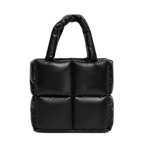 Tas Tote Berlapis Empuk Wanita Kasual, Tas Selempang Bulu Angsa, Tas Tangan Mengembang Hangat dan Lucu untuk Musim Dingin - Product Image 1