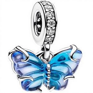 Bracelet et collier en argent 925 Amuefer avec des motifs de papillon et de tortue, style punk pour femmes, cadeaux d'anniversaire et de voyage - Product Image 1