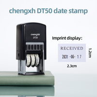 Tampon auto-encreur réversible Chengxh-DT50 de haute qualité, texte personnalisable, dates réglables (chinois/anglais), pour usage bureautique, en plastique