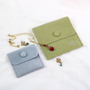 Custom Jewelry Pouches with Snap Luxury Printed logo Jewelry Bag Velvet Gift Packaging for Earrings Display & Storage Dust Bag - Product Image 2