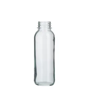 空の透明な丸い300mlフルーツジュースガラス瓶炭酸飲料ガラス瓶アルミニウムキャップ付き
