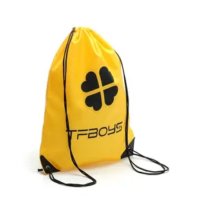 Custom Logo Recycled Waterproof 210 D Polyester Drawstring Bag
