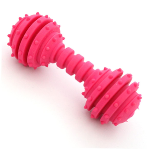 Jouets pour animaux de compagnie en caoutchouc en forme d'haltères, jouets à mâcher de qualité pour chats et chiens - Product Image 2