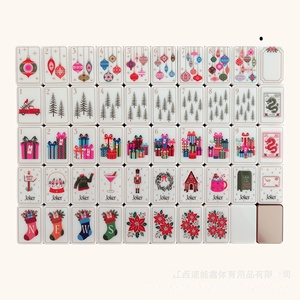 Directement du fabricant : Mahjong créatif de style américain, cartes à jouer imprimées en couleur avec un arbre de Noël et un bonhomme de neige - Product Image 4