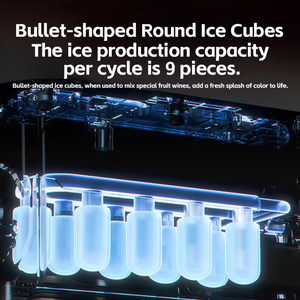 เครื่องทำน้ำแข็งแบบมินิ รุ่นกระสุน คุณภาพสูง ใช้ไฟฟ้า 220V ผลิตน้ำแข็งได้ทันที ใช้กับน้ำดื่มบรรจุขวด ความจุ 12 กก./วัน - Product Image 3