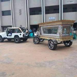 Carruaje Funera tirado por caballos de plata dorada Estilo inglés OEM Transporte especial Personalizable Funeral Hearse Buggy - Product Image 6