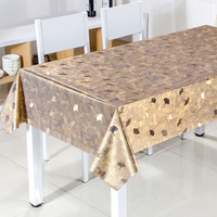 Nappe en PVC RNPT à motif feuille d'or, dos en tissu opaque, facile à nettoyer, pour salle à manger, banquet, restaurant, hôtel