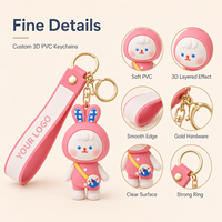 Porte-clés en caoutchouc PVC 3D personnalisé de haute qualité OEM, porte-clés en silicone souple, logo personnalisé, porte-clés pour cadeaux promotionnels d'entreprise