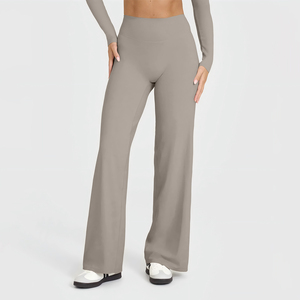 G Top-ACK8002 vendita calda fabbriche abbigliamento da palestra sport <span class=keywords><strong>Leggings</strong></span> Fitness a vita alta Activewear dritto a gamba larga pantaloni da Yoga per le donne - Product Image 3