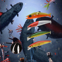 Leurre de pêche Big Minnow à finition laser, longue portée, simulation de poisson, appât artificiel dur pour la pêche en mer, en eau douce et en haute mer