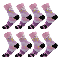 Chaussettes de travail sublimées par tie-dye pour hommes avec cupcakes animés et impression Chaussettes imprimées par sublimation pour l'école