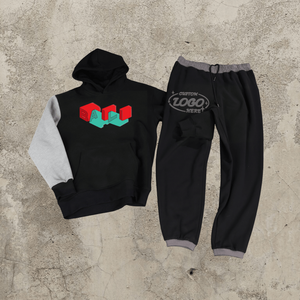 Sweat à capuche imprimé à capuche tendance pour hommes avec strass pantalon de sport décontracté ensemble street style - Product Image 2