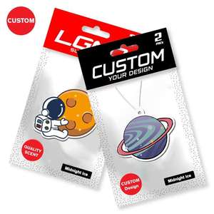 Ambientador de aire con forma de coche de lujo, ambientadores de papel colgantes con logotipo personalizado de <span class=keywords><strong>Anime</strong></span> moderno, ambientadores de coche colgantes únicos de Rosa naranja - Product Image 3