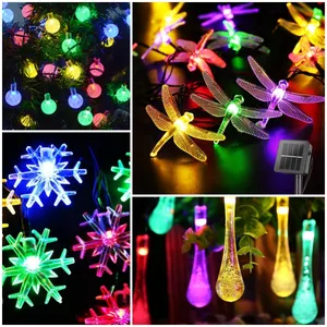 Wtl Bollen Led String Licht Feestlamp Vakantie Lantaarn Outdoor Decoratie Solar Tuin Decoratieve Verlichting Motief Kerstverlichting