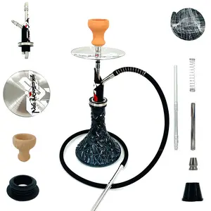 Bestverkochte Arabische El Bomber Hookah Maya Gezichtsmasker Sticker Serie Grote Enkele Buis Luxe Aluminium Waterpijp Set Van De Fabrikant