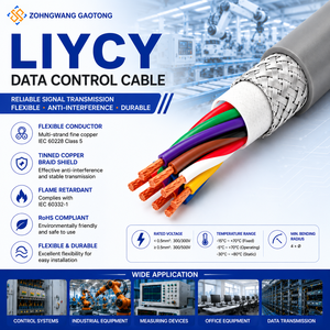 สายเคเบิลควบคุมข้อมูลแบบมีฉนวนป้องกัน <span class=keywords><strong>LIYCY</strong></span> 2-16 แกน ขนาด 0.2-0.75 มม.² สายไฟแบบยืดหยุ่นหุ้มฉนวน PVC สำหรับสายสัญญาณ OEM CE RoHS - Product Image 1