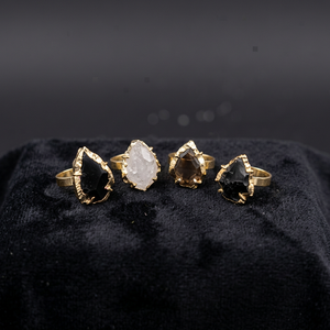 Anillos de Metal de Latón Plateado con Piedras Preciosas Naturales, Anillos con Punta de Flecha, Artesanía en Piedras Semipreciosas, Producto de Amor - Product Image 5