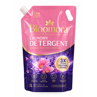 Sachet de recharge liquide pour lessive en gros avec bec verseur et poignée, toucher doux, haute résistance, à fond plat, logo personnalisé