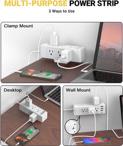 Multipresa da Scrivania con Morsetto, 1700 <span class=keywords><strong>Joule</strong></span>, 9 Prese e 4 USB, Presa Elettrica Rimovibile con Morsetto - Product Image 2