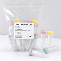 Tube à centrifuger stérile de 25 ml, rose, gris citron, bleu, gris, emballé dans un sac en plastique, consommables de laboratoire jetables, recherche médicale
